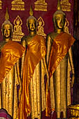 Luang Prabang, Laos - Wat Pa Phai the 'Bamboo Forest Monastery'. Statues of the main altar. 